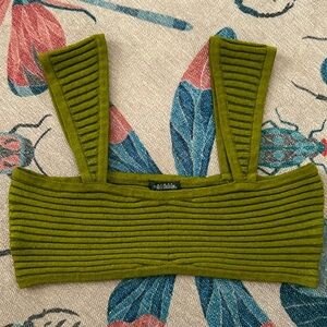 Women’s square neck sweater tiny bra top - Wild Fable Green Apple
